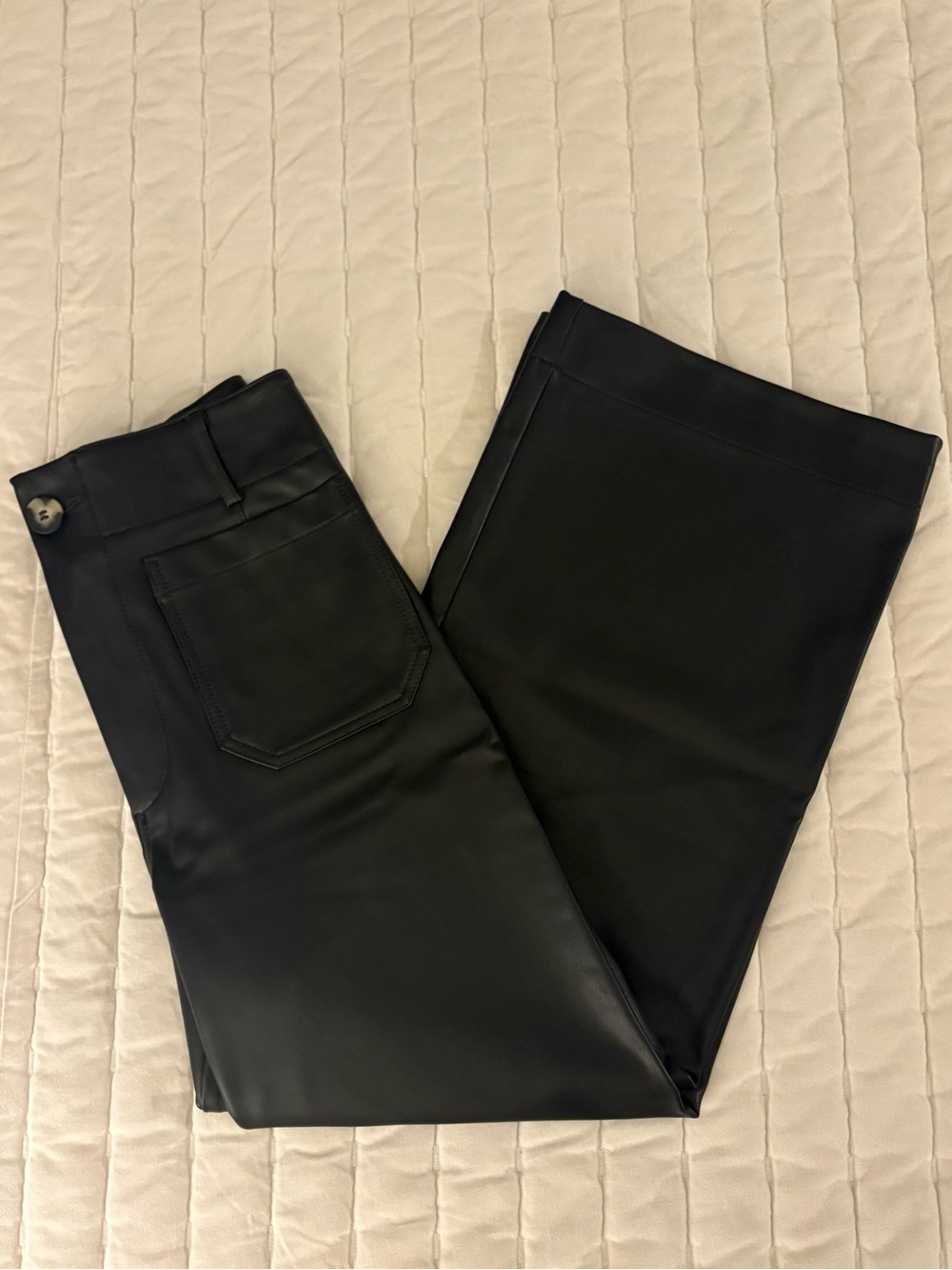 Anthropologie Maeve Black Wide-Leg Faux Leather Pants